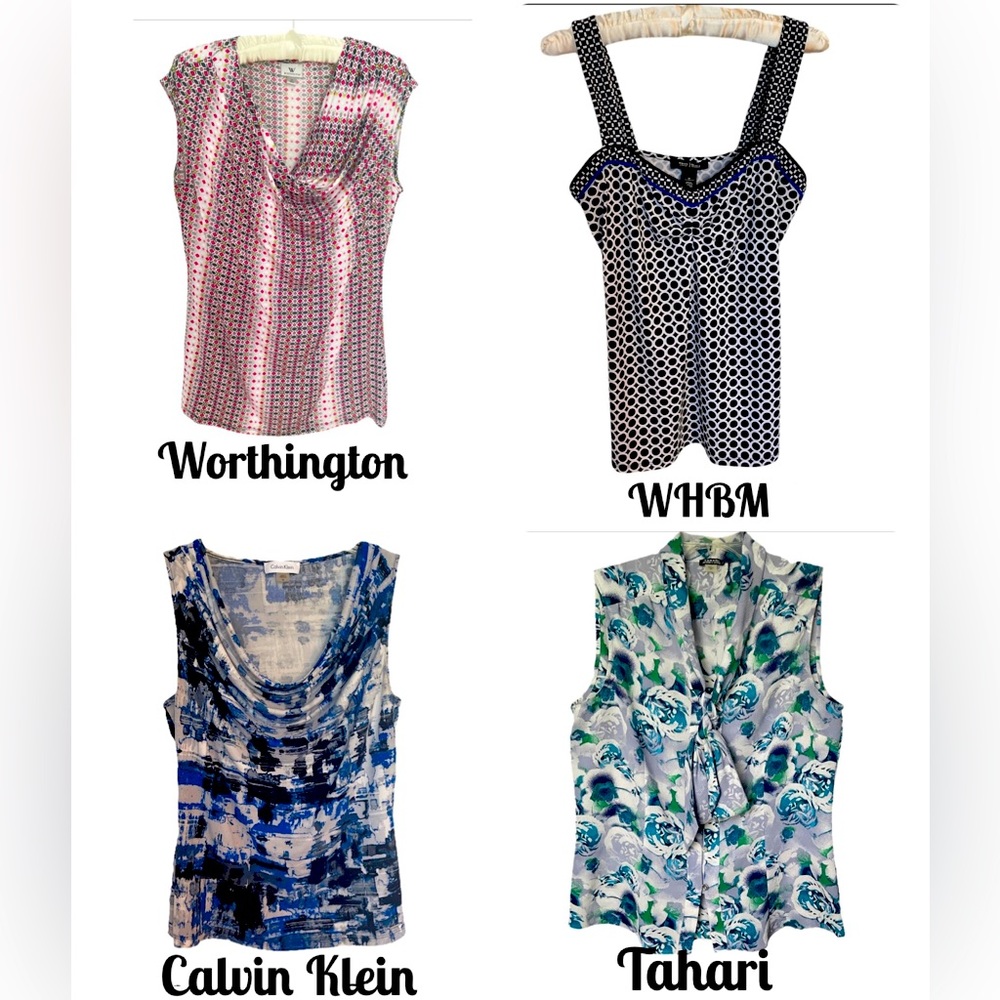 Bundle Set 4 Designer Tops Calvin WHBM Tahari M